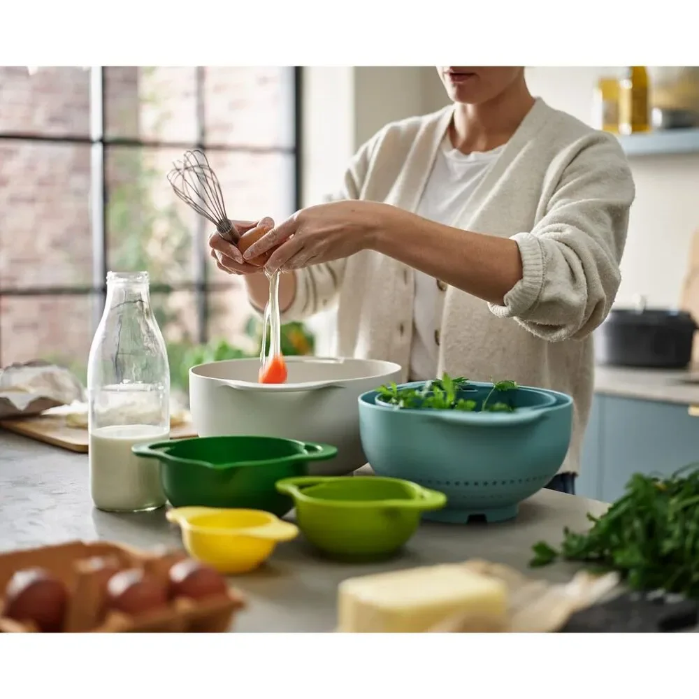 JOSEPH JOSEPH Duo 6-Piece Compact Food Preparation Set with Mixing Bowls Set